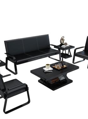 办沙发简现代铁艺公三人位待沙发商务接办公室ZG-66920沙发茶几组