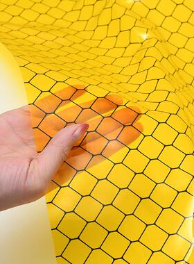 P色VC防静电窗网格帘FLY黑无尘室隔门断帘电子厂阻燃黄色透明环保