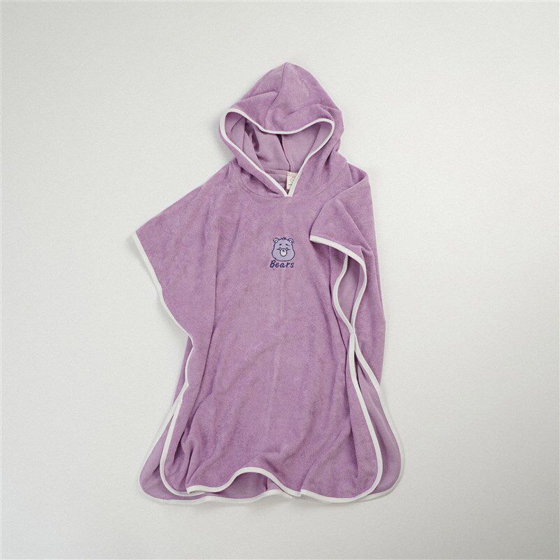 儿童浴袍a类春夏款全棉毛巾料男宝连帽浴巾女童斗篷沙滩游泳浴袍