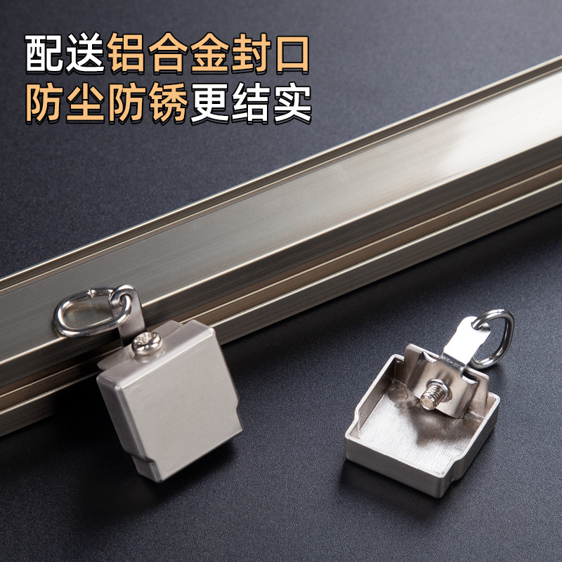 致尚空气轨窗帘轨道单双轨铝合金静音滑轮直轨墙顶装窗帘滑轨滑道