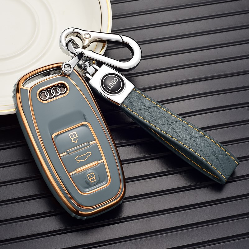 18款奥迪钥匙套A6L A7 Q5 A5 A8L A4L S7汽车钥匙包壳扣男女高档