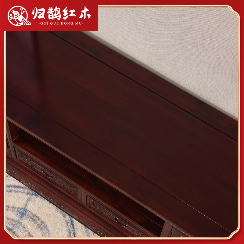 红木电视柜非洲酸枝木四门两抽电视柜客厅实木四抽影视柜储物地柜