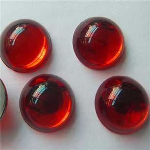 平底红色半圆亚克力钻光面仿压克力钻半球散珠仿猫眼石红珠