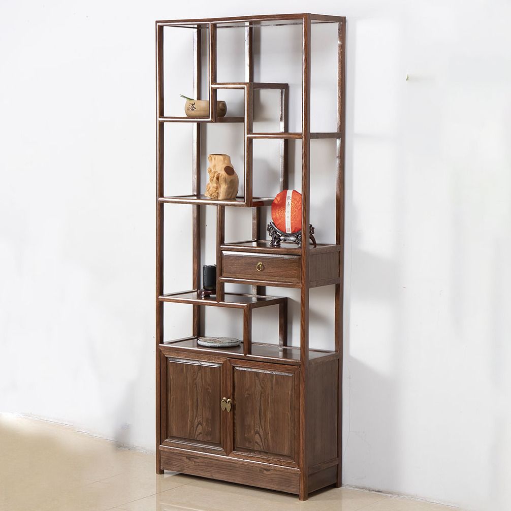 复古中式博古架实木茶室置物架客厅展示柜多宝阁办公室隔断玄关