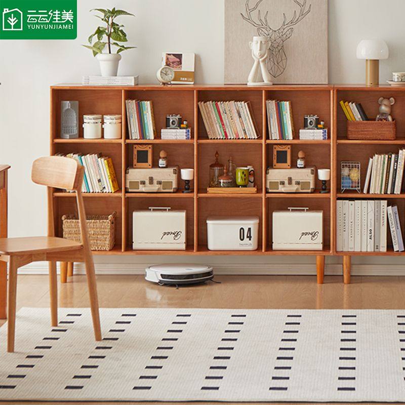 云云佳美实木书柜樱桃木色自由组合书架整墙展示柜落地储物格子柜,住宅家具,单个书柜,淘宝优惠券,粉丝福利购,淘宝优惠卷