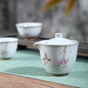 泡茶器便携快客杯日式 复古汝窑手抓壶 陶瓷茶壶功夫茶具家用单壶