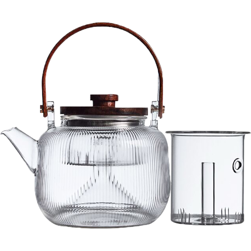 玻璃煮茶壶耐高温三界观山电陶炉茶炉烧水双胆黑茶蒸煮茶器德茗堂