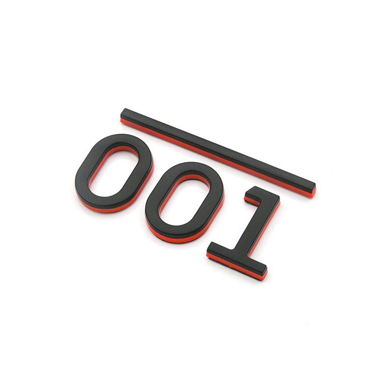 适用于极氪001车尾标车头标ABS黑橙双拼车标贴个性装饰贴外观改装