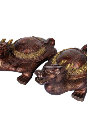 朴器 铜八卦金钱龙龟摆件