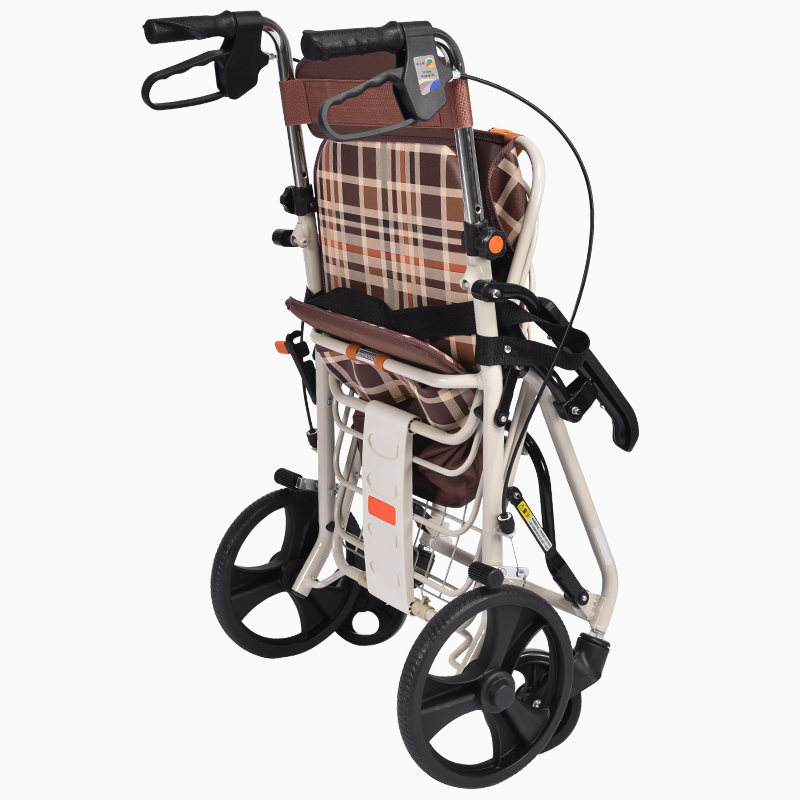 埃立娇老年购物车助行车手推车买菜车四轮可坐折叠轮椅
