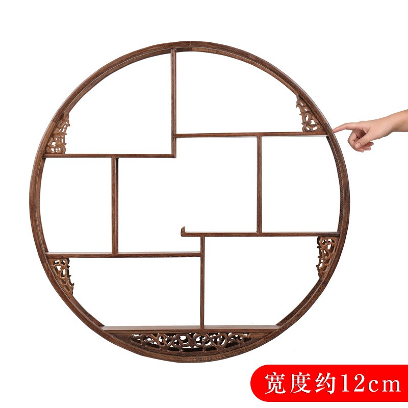 小博古架实木质中式房间装饰品多宝阁茶壶茶叶架子壁挂墙上置物架