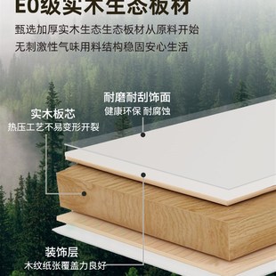 奶油风实木推拉门玻璃衣橱定制简易组装 衣柜卧室家用法式 储物柜子