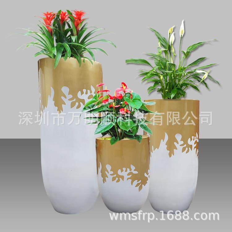 耐用光滑表面的创意玻璃钢花钵室内景观花盆商场盆景花钵,家居饰品,花盆,淘宝优惠券,粉丝福利购,淘宝优惠卷