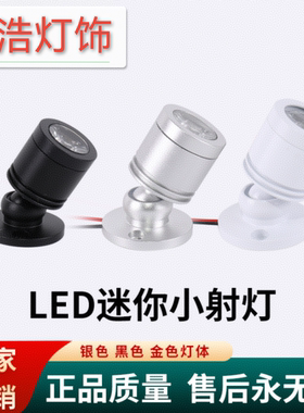 DC12VLED免驱动明装迷你小射灯1W3W展柜台模型电频设备车床聚光灯