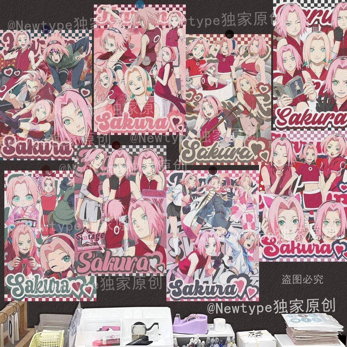 新款火影忍者 春野樱A4海报 墙贴动漫卡通周边墙上装饰卧室二次元