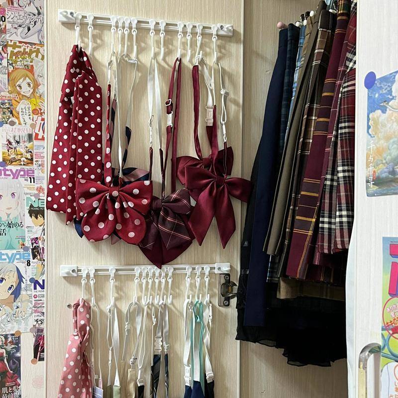 jk领结收纳置物架制服领带腰带整理展示架子免打孔柜面多功能挂钩