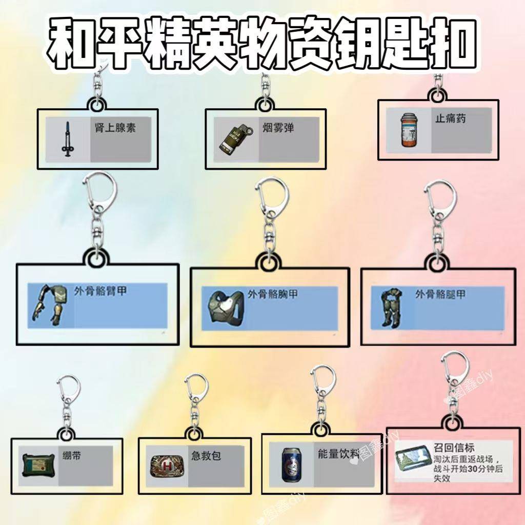 和平精英地铁逃生周边装备钥匙扣召回信标外骨骼腿甲臂书包小挂件