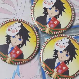 鬼灭之刃学院圣诞吧唧富冈义勇我妻善逸圣诞系列徽章痛包挂件