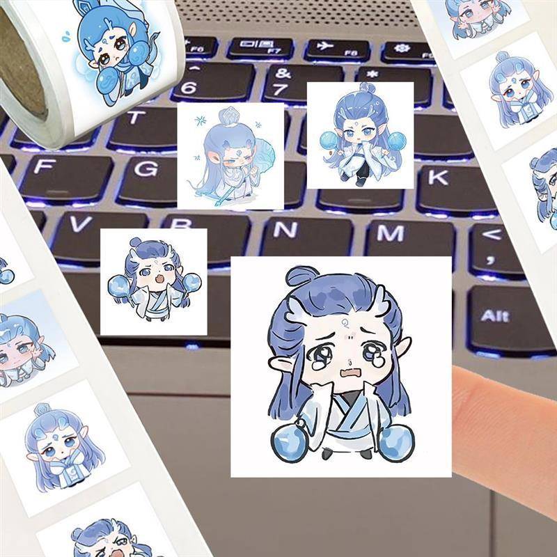 爆款敖丙QQ人卷卷贴纸哪吒之魔童脑海周边贴画敖丙可爱封口贴纸