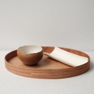 日用器 樱桃木夏克收纳椭圆托 托盘