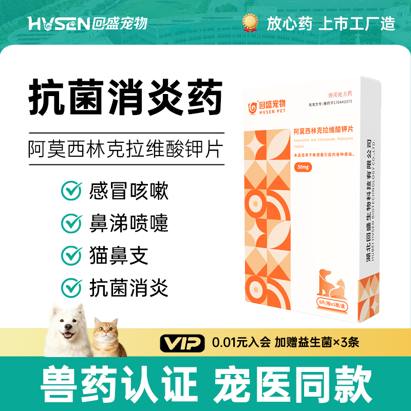 回盛生物阿莫西林克拉维酸钾猫咪狗狗感冒专用药猫鼻支狗狗消炎片,宠物/宠物食品及用品,猫呼吸道疾病药品,淘宝优惠券,粉丝福利购,淘宝优惠卷