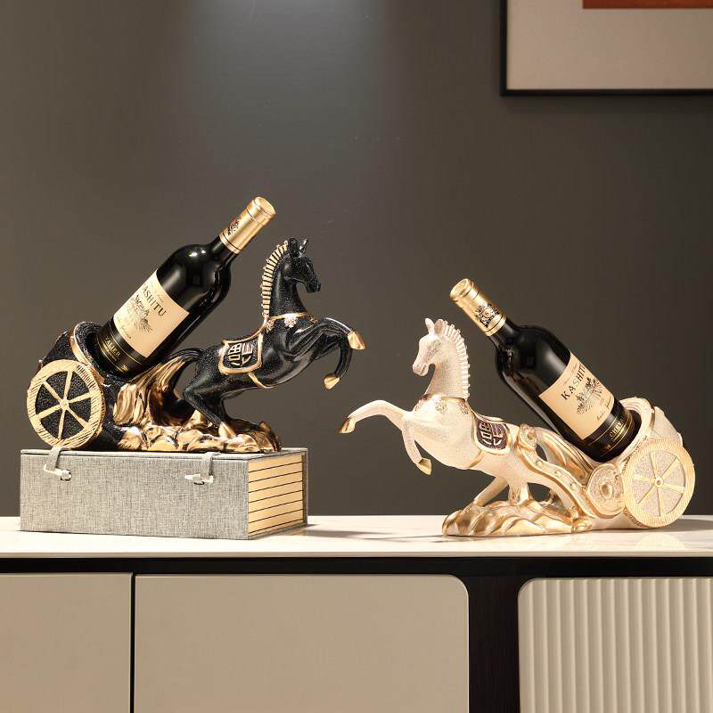 新中式马酒架摆件创意客厅装饰酒柜玄关工艺礼品摆饰红酒托 托马