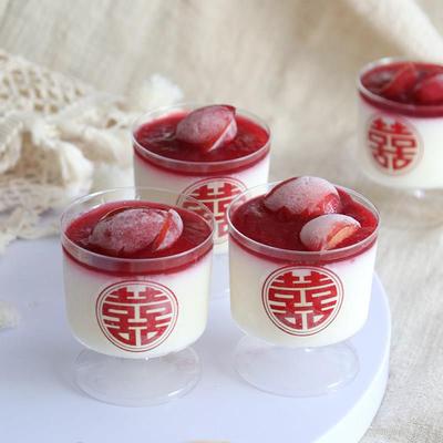 60ML迷你酒杯慕斯杯PS硬塑料一次性航空杯贴纸甜品杯子奶冻布丁杯