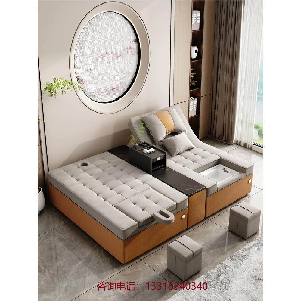 足浴沙发电动足疗床采耳按摩沐足一体沙发躺椅修脚泡脚SPA推拿床