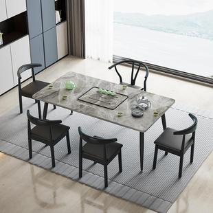 阳台茶台 岩板茶桌现代简约泡茶桌椅组合轻奢客厅家用一体2024新款