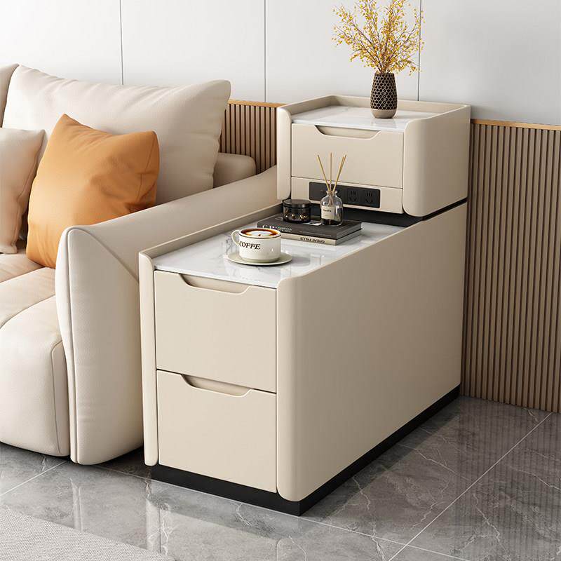 沙发边柜侧边柜轻奢岩板边几客厅家用角几简约现代茶水收纳柜超窄