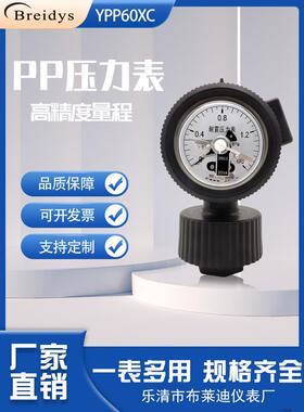 YPP60XC耐酸碱隔膜式电接点压力表0.6MPA电接点隔膜压力表4分内牙