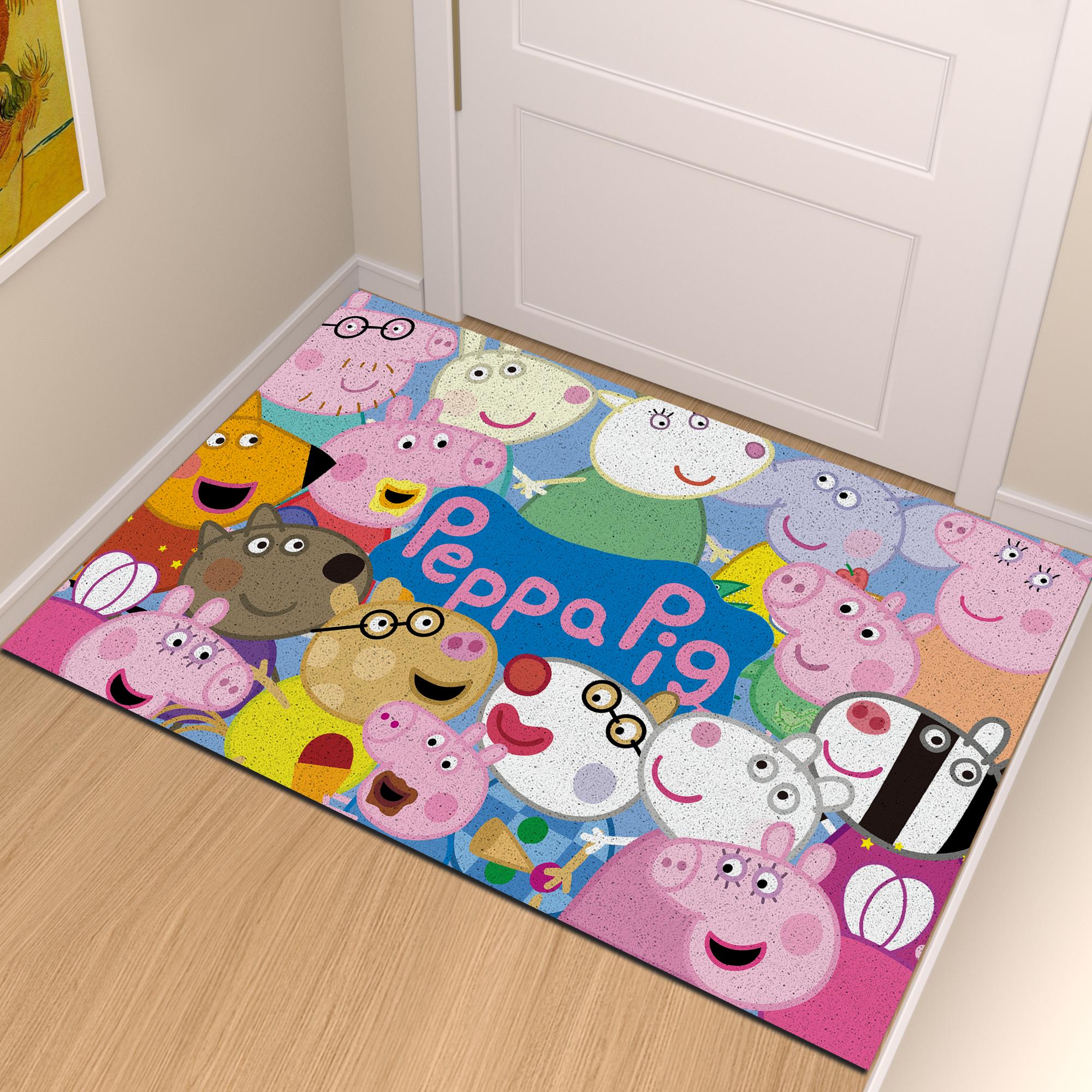 可爱小猪入户门丝圈地垫门外耐脏pvc脚垫大门口进门垫可裁剪地毯