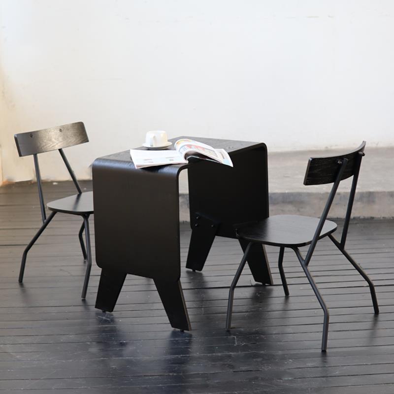 祁人原创商用餐椅洽谈区桌椅组合工业风简约接待甜品店奶茶咖啡厅