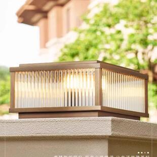 全铜太阳能柱头灯接电柱头灯庭院灯户外灯别墅花园灯具新中式