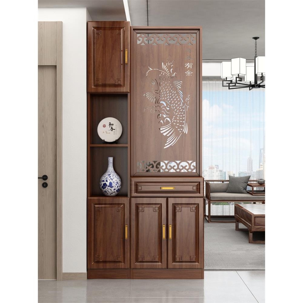 轻奢玄关柜入户正对门客厅隔断柜实木复古进门遮挡屏风间厅柜鞋柜