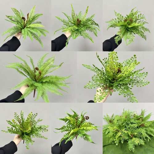 仿真蕨叶排草植物墙装饰波斯鱼尾