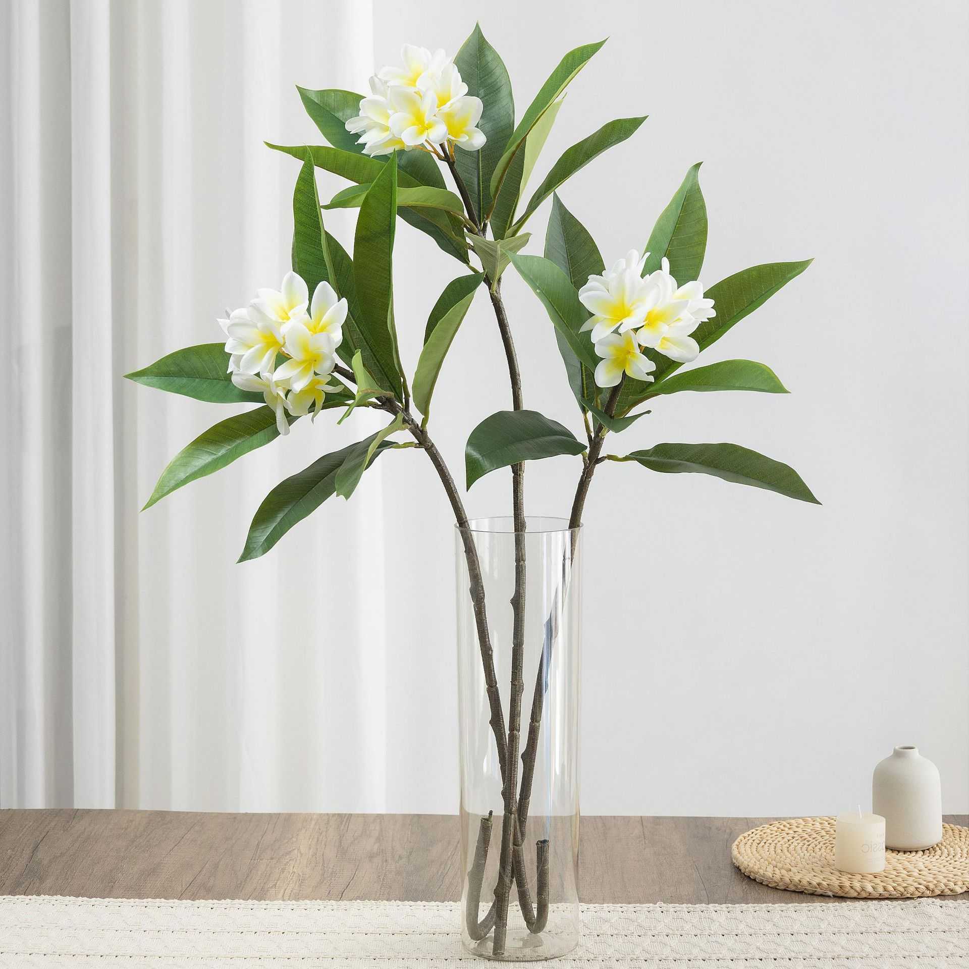 仿真鸡蛋花单枝3D打印夏威夷风含