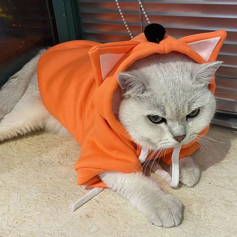 可爱的狗狗猫咪耳朵带帽卫衣宠物