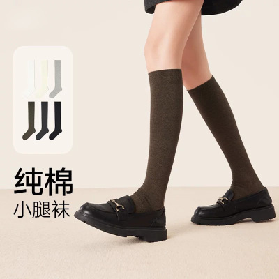 压力小腿袜子女款纯棉秋冬季显瘦