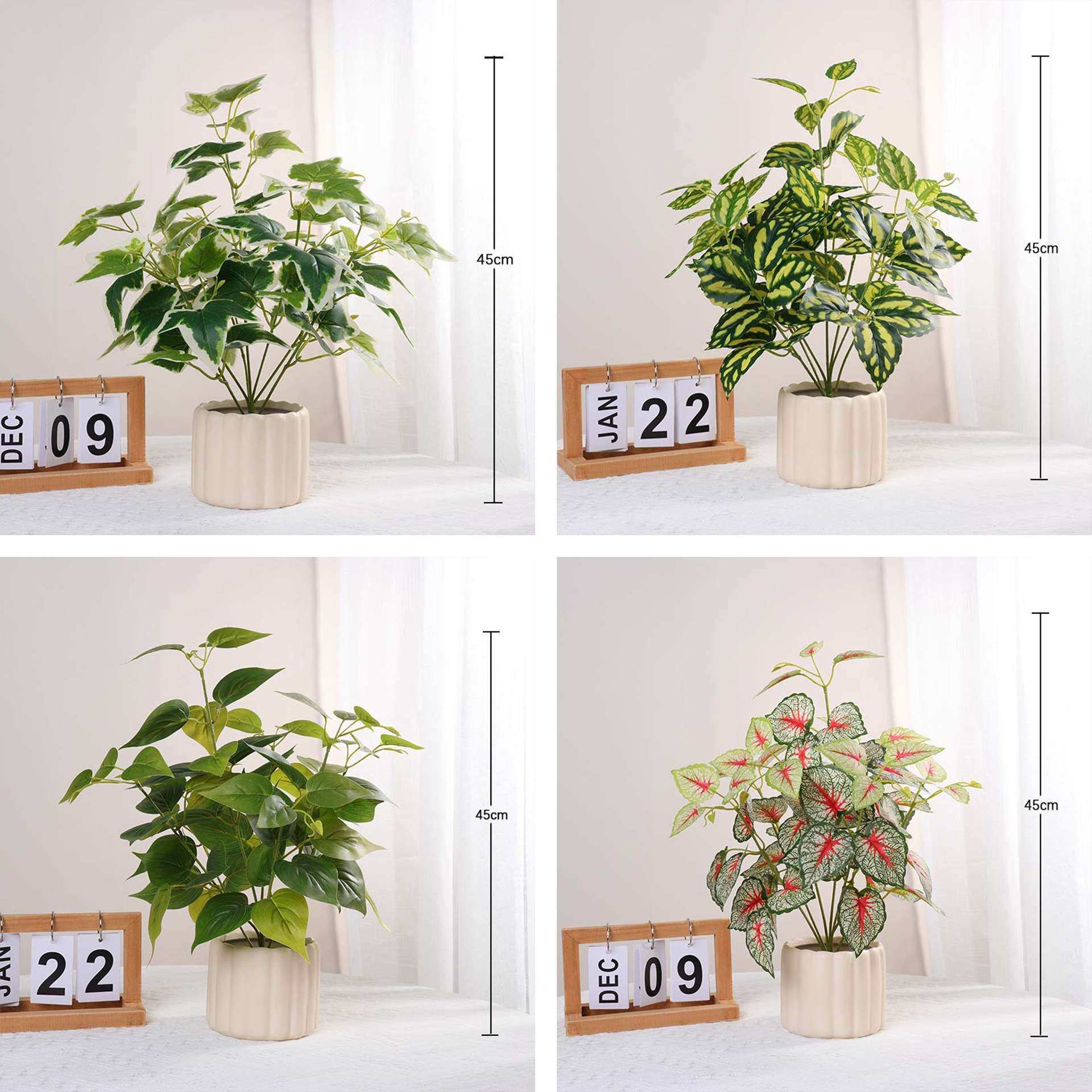 仿真绿植盆栽小束绿萝红芋叶假花