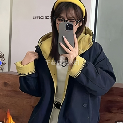 连帽短款棉衣棉服女秋冬新款