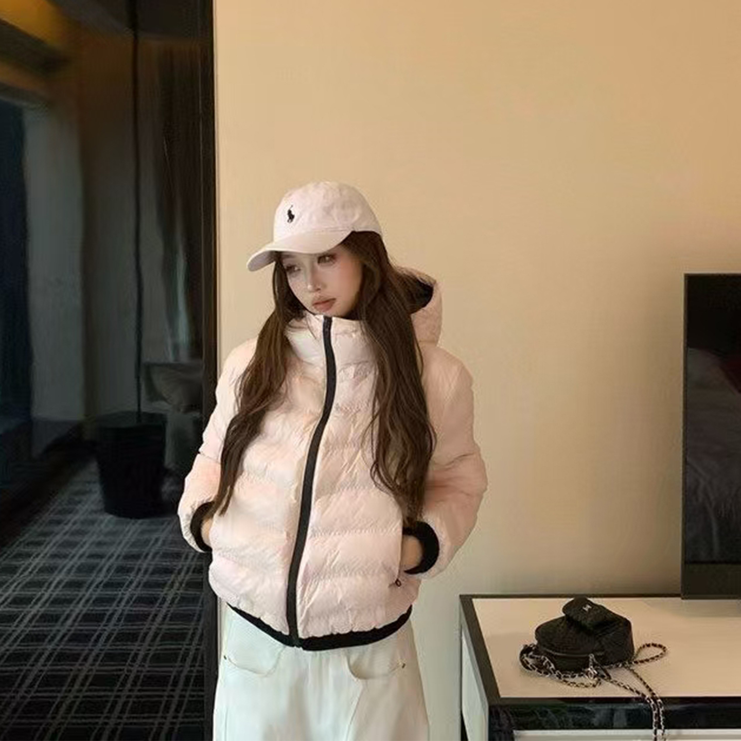 排骨棉服女冬季连帽短款棉衣外套