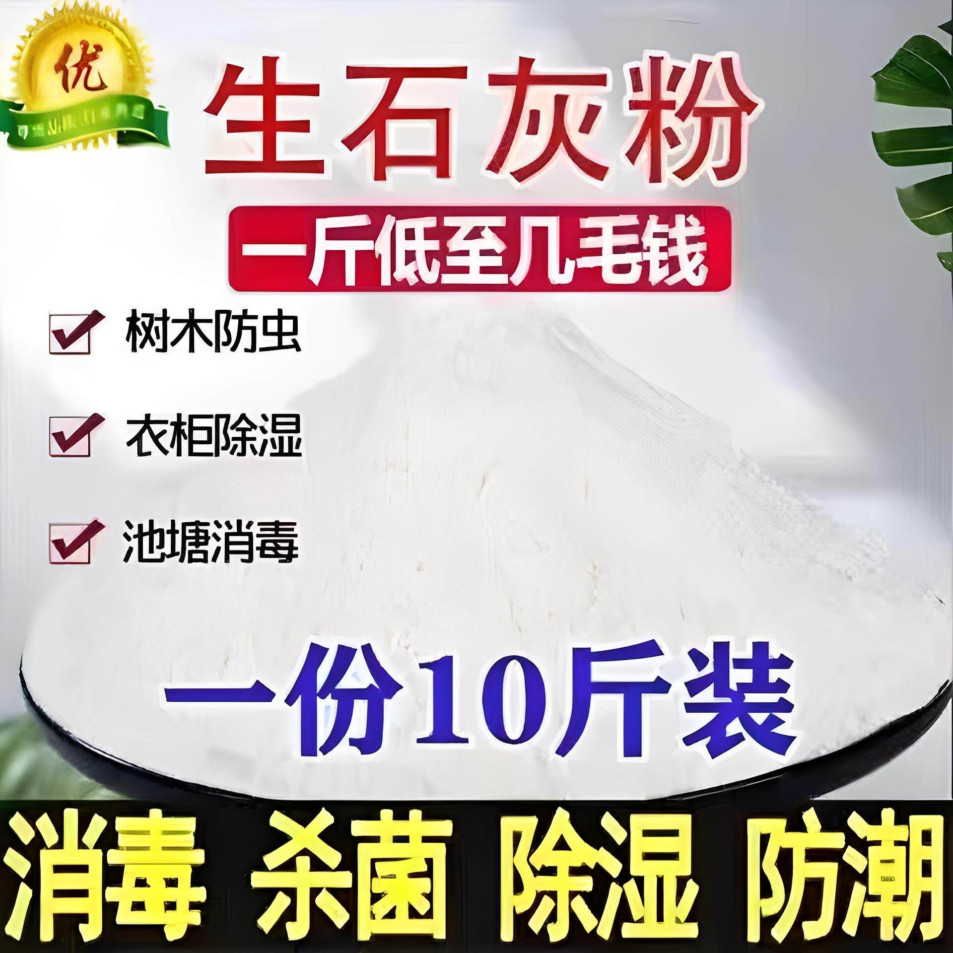 生石灰粉10斤除湿防潮防霉吸水