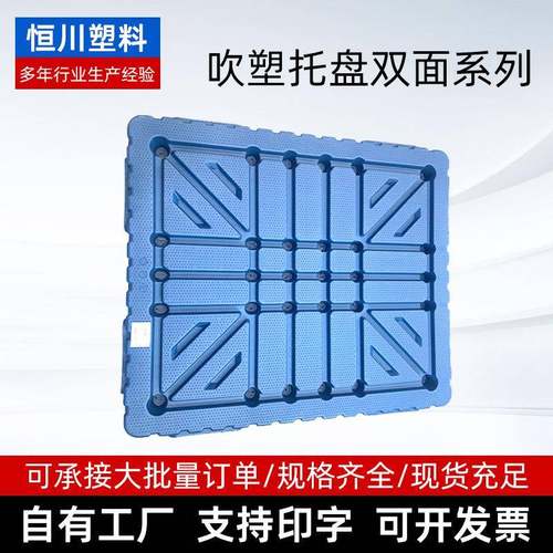 吹塑托盘双面系列厂家供应物流集装运输装卸钢管配置双面平板托盘