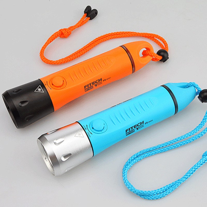 FITECH 潜水手电筒IP68光箭f8标准版强光充电防水手电筒USB充电