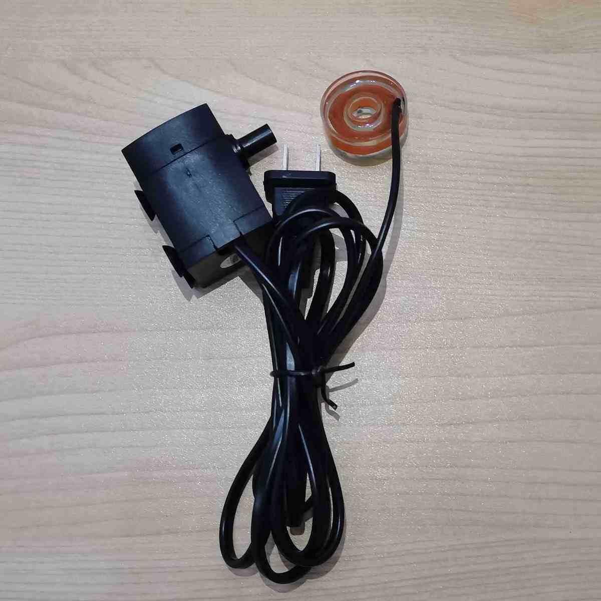 工艺品喷泉鱼池配件2W2.5W3W5W静音耐用水泵循环12彩灯雾化加湿器