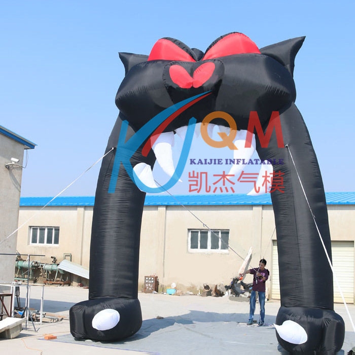 万圣节气模充气黑猫头拱门 酒吧主题装饰南瓜头幽灵气模拱门