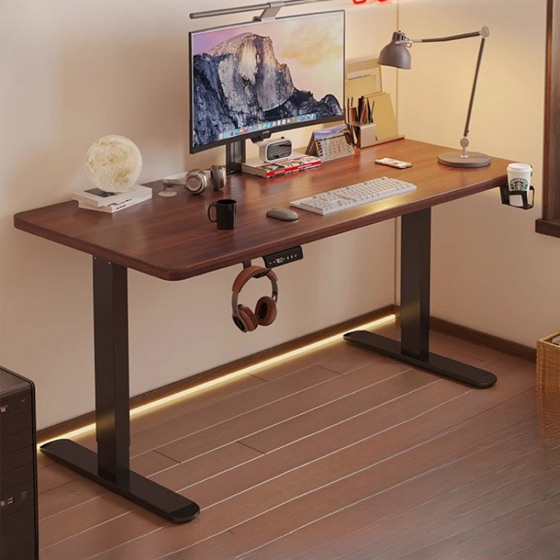 实木电动升降桌家用办公书桌智能电脑桌可升降电竞桌子学习工作台