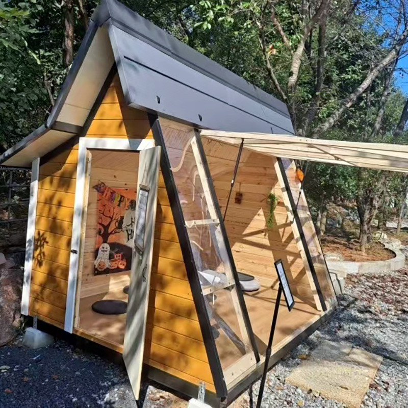 防腐小木屋花园设备房景区露营三角民宿户外网红树屋可移动售货亭