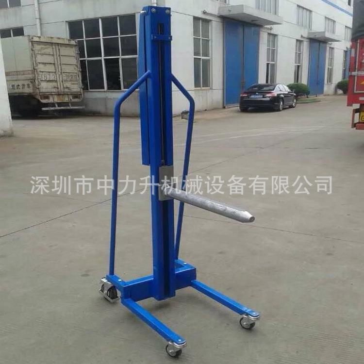 200kg迷你型工位车手摇式模具装缷车手动轻型堆高车物料搬运车